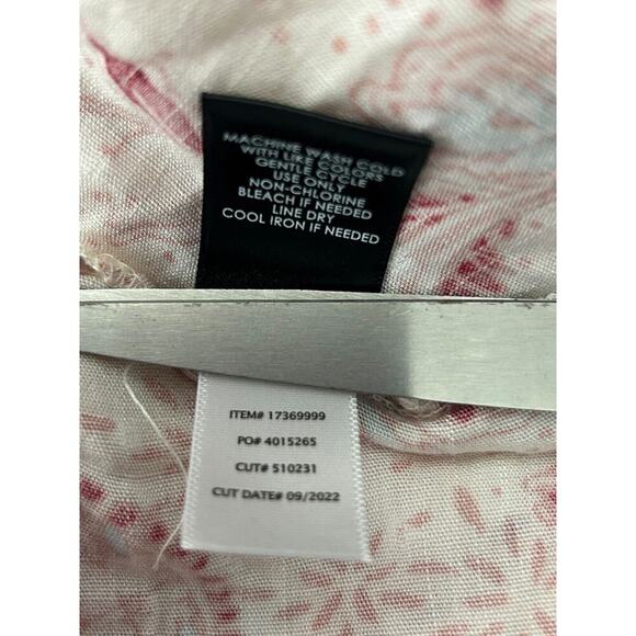 Torrid Dress Size 1X Midi Swiss Linen Surplice Paisley Faux Wrap Pink Multicolor - Picture 9 of 15